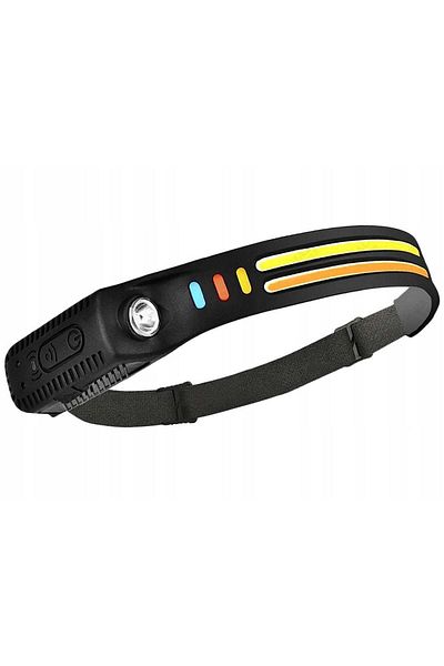 Welora Head torch with motion sensor, 8 light modules - Black
