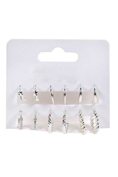 OEM Set of 6 Women's Earrings, Silver