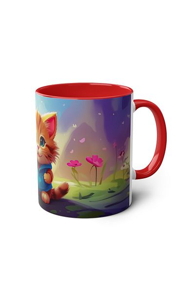 DUBLEMETRE Cat Patterned Printed Mug
