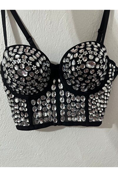 Ekinoksen Kristal taş işlemeli özel tasarım balenli ve push up dolgulu korse ...