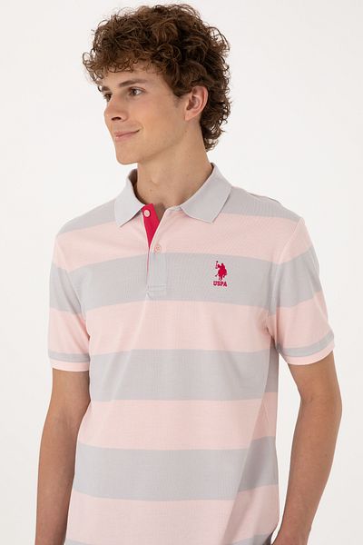 U.S. Polo Assn. Men's Regular Fit Powder Polo Neck Striped T-Shirt 50306827-Vr042