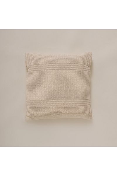 NİCE Shaggy woven cotton cushion with stone design in white 45*45cm