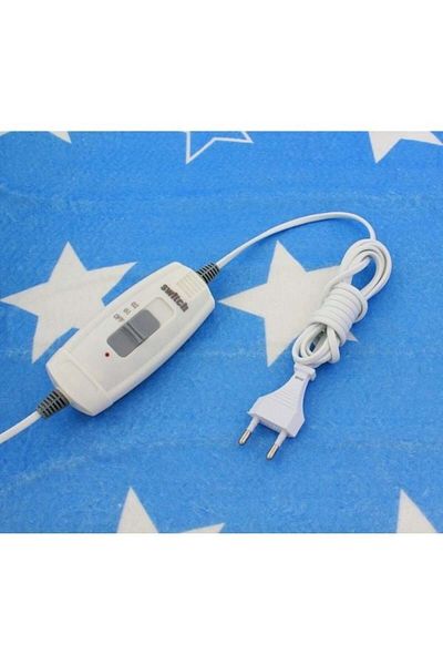 divendi-ro Pătură electrică cu încălzire rapidă, 60W, 2 trepte de încălzire, 150 x 70 cm - Albastră/Alb