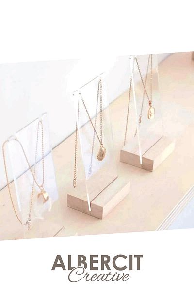ZarDünya Plexi 3-Piece Jewelry Stand, Acrylic And Wooden Stand, Plexi Organizer, Acrylic Organizer