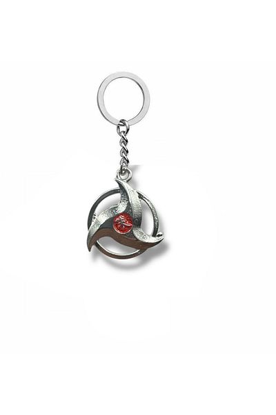 Herşey Nota Naruto Sharingan Cosplay Keychain – Red Enamel |   Anime Themed Unisex Accessory