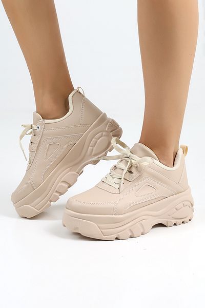 Encool Pantofi casual de damă bej, cu talpă înaltă elegantă - cu opțiuni de culoare