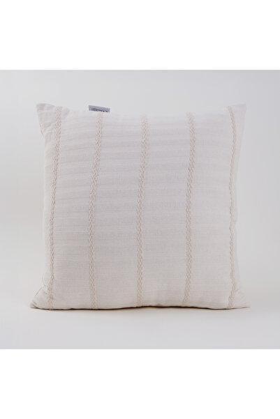 Boutique Blanche وسادة منسوجة من القطن 45*45 سم، بيج