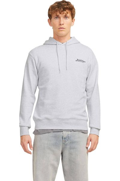 Jack & Jones Hanorac JACK & JONES Beau Hood - 12268436-Λευκό Μελάντζ