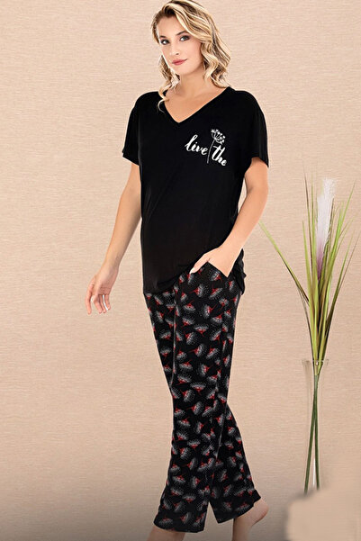 Viselya Κοστούμι πιτζάμες με κοντό μανίκι V-λαιμόκοψη Με τσέπες