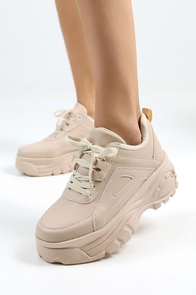 Encool Pantofi casual de damă bej, cu talpă înaltă elegantă - cu opțiuni de culoare