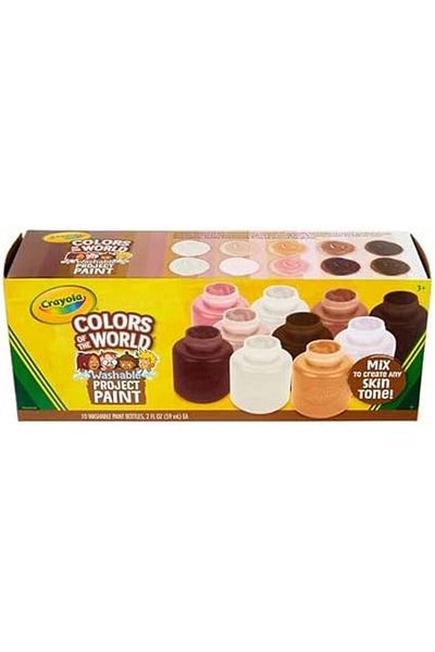 Crayola 10 Ct Washable Paint, 2-oz. Bottles, Colors of the World
