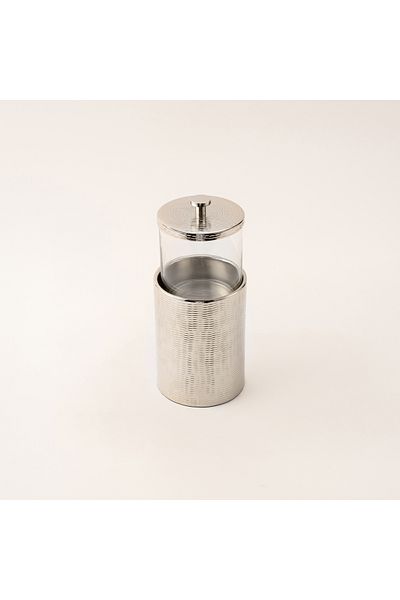 LA MESA small silver metal container 11*11*27 Cm