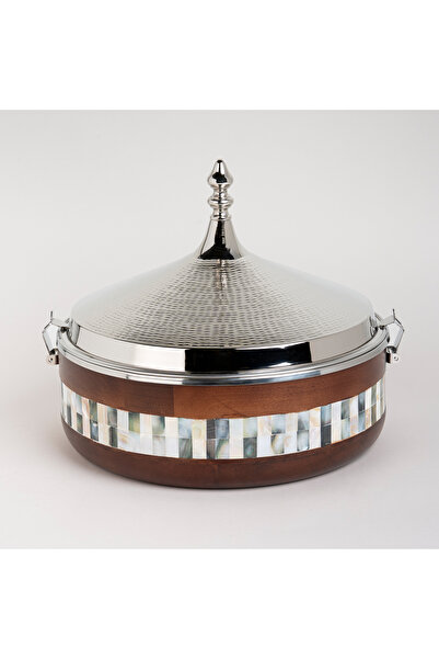 LA MESA سخان طعام كبير مطلي بالنيكل