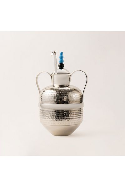 LA MESA silver metal food server with stand 25*20*40