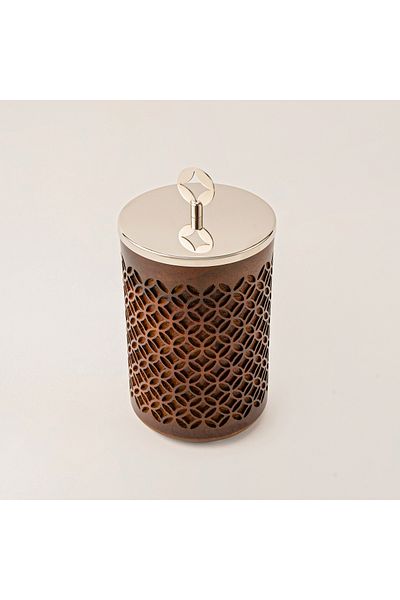 LA MESA large silver metal container 12*12*23 cm