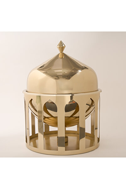 LA MESA صينية تقديم طعام معدنية ذهبية من كوورب 29*29*38 سم