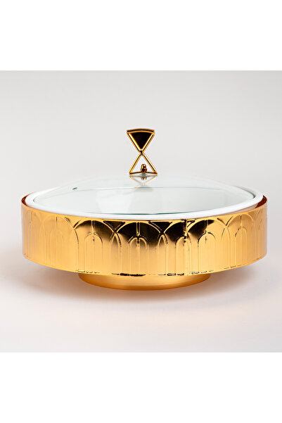 LA MESA أحمر خدود ذهبي دائري 2 لتر