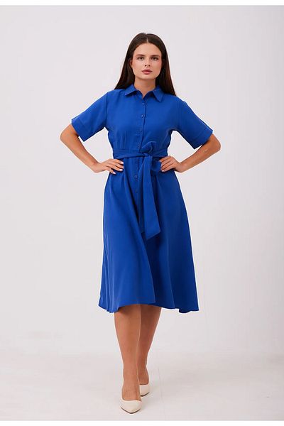 Nura Francy Women's Short Sleeve Cotton Waist Tie Long Dress