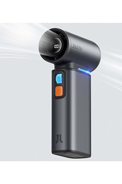 JISULIFE مروحة يدوية بمحرك توربو عالية السرعة مع بطارية 9000 مللي أمبير في الساعة وشاشة LED