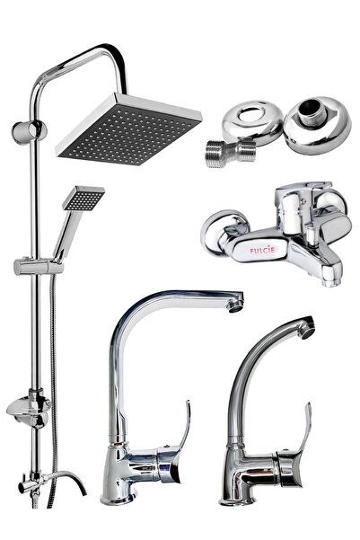 Genel Markalar Lüx 4’lü Set Robot Duş Seti Banyo Bataryası Köşe Mutfak Ve Lav...