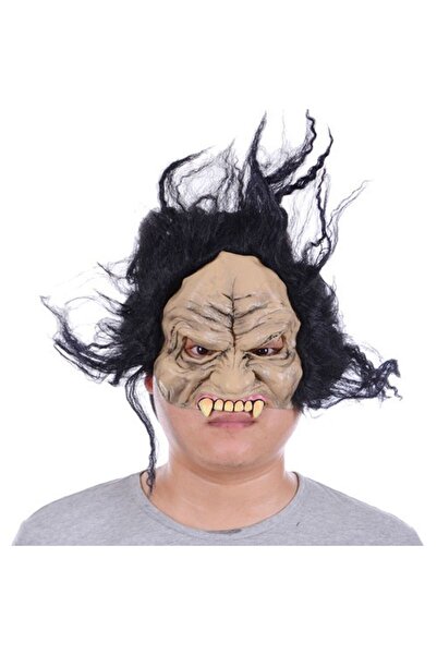 Skygo Latex Toothed Horror Mask Half Face with Hair