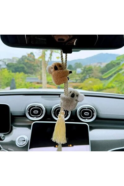 Tudivanyu Aksesuar قطعة واحدة من زينة السيارة اللطيفة على شكل كوالا باللون ال...