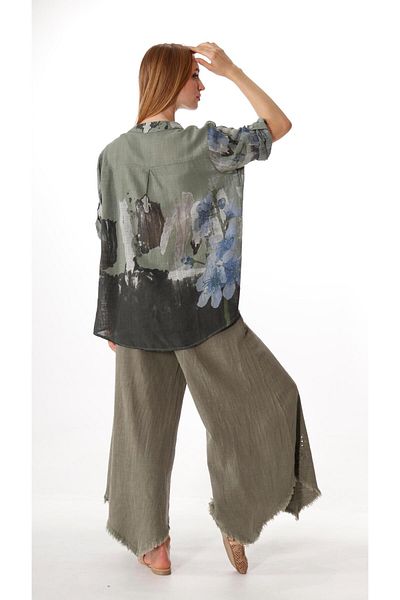 shE tekstil Italian Linen Floral Colored Tunic