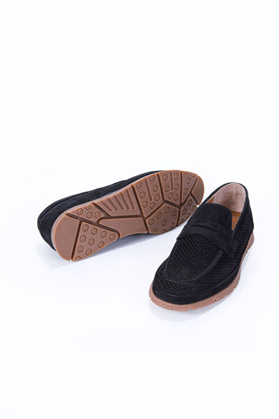 Vantaggio Мъжки мокасини Nexar от 100% естествена кожа, черни набук