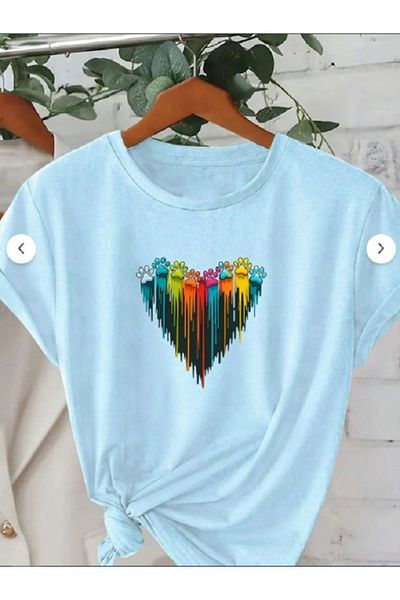 FAEL LİFE Women / Girls Wide Cut Thsort Owersiz Color Patiler Printed