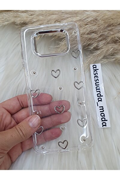 ZB Aksesuarda Moda Poco X3 - X3 Pro - X3 Nfc Uyumlu Kalpli Simli Şeffaf Kılıf