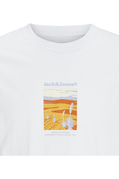 Jack & Jones Tricou JACK & JONES Διαιρούμενη Γραφική Πρόσοψη - 12273000-Φωτεινό Λευκό
