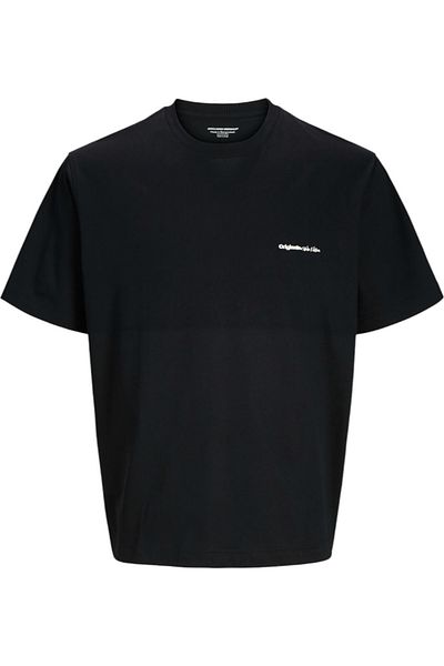 Jack & Jones Tricou JACK & JONES Paros Abstract Backprint - 12273385-Μαύρο