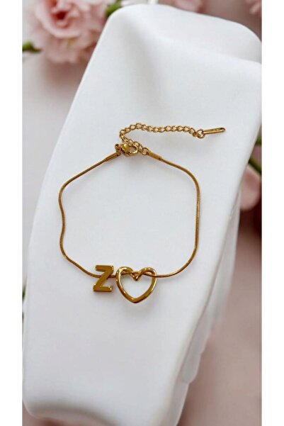 AKSESUARIM Women's Heart Steel Letter Bracelet