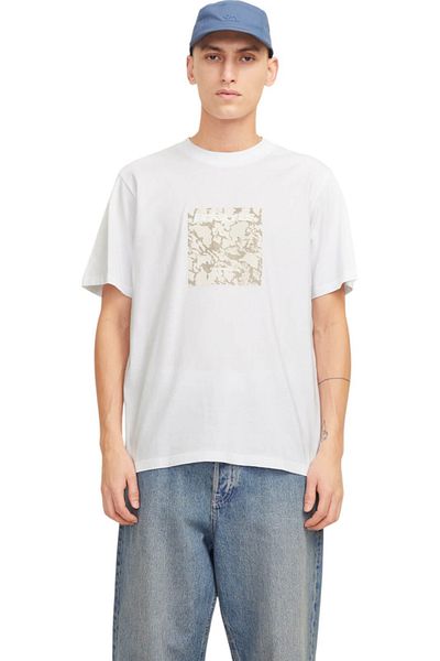 Jack & Jones Tricou JACK & JONES Ασφαλτοστρωμένο Παραλλαγής Εμπρός - 12273239-Φωτεινό Λευκό