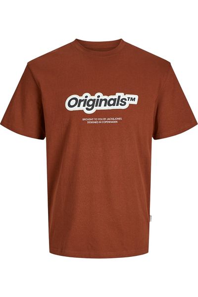 Jack & Jones Tricou JACK & JONES Vesterbro Newton Brand Scan - 12265740-Brandy BrownS