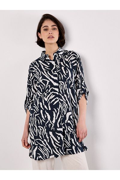 Apricot Übergroßes Hemd Mit Zebradruck