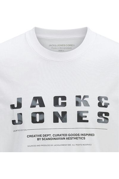 Jack & Jones Tricou JACK & JONES Επαναφορτιζόμενη Μπροστινή Πόρτα - 12274716-Φωτεινό Λευκό