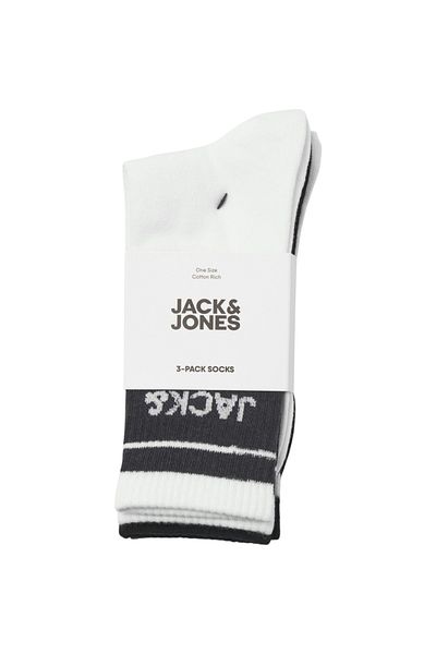 Jack & Jones Κάλτσες Τένις JACK & JONES Jerry 3 ζευγάρια - 12268579-Asphalt