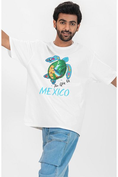 Fuddy Moda Tricou oversize cu scrisul Golful Mexicului, tricou unisex cu tematică de vară