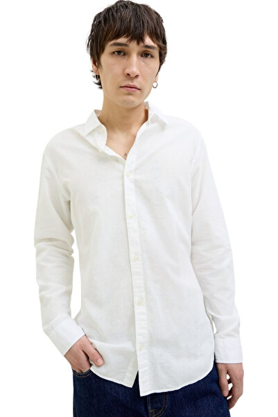 Jack & Jones Camasa JACK & JONES Breeze Linen Blend - 12268964-Λευκό
