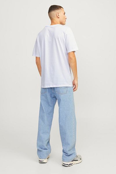 Jack & Jones Λογότυπο Tricou JACK & JONES Corp - 12137126-Λευκό ΣΤΕΝΗ ΓΡΑΜΜΗ