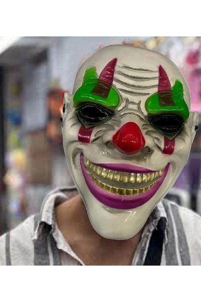 PRATİKOBA Crazy Smile Psycho Clown Themed Joker Mask