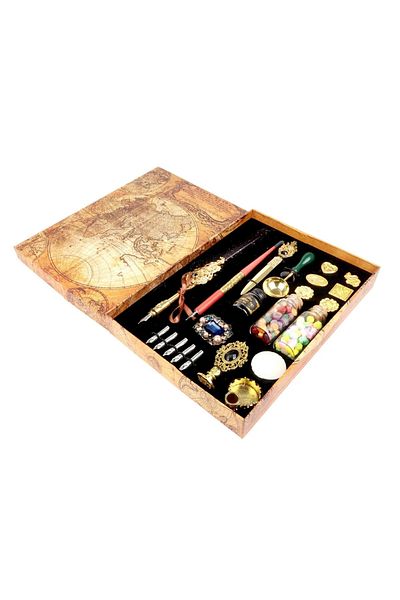 Art Tone Art Elegant Fountain Pen and Calligraphy Makam Set 22 Pieces World Map Series