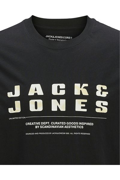 Jack & Jones Tricou JACK & JONES Επαναφορτιζόμενη Μπροστινή Πόρτα - 12274716-Μαύρο