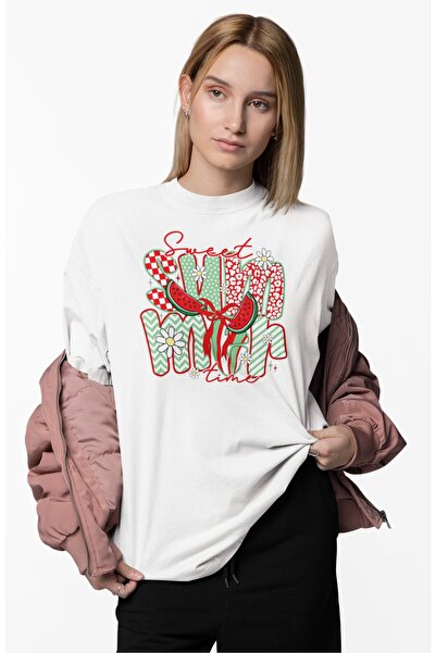 Fuddy Moda Υπερμεγέθη μπλουζάκι με γραμμένο Sweet Summer Time, μπλουζάκι με θ...