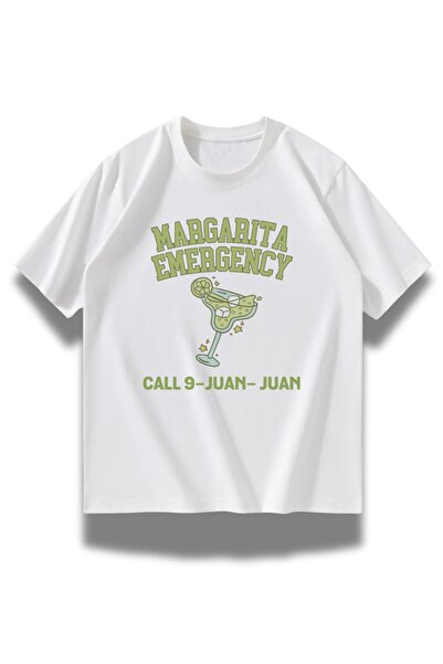 Fuddy Moda تي شيرت مكتوب عليه Margarita Emergency للجنسين، تي شيرت برقبة دائر...