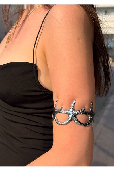 luxyansımalar Silver Color Big Star Figured Pazu