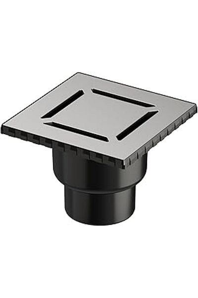 NETWORK ART Vitra V-Flow Square 5608279 Shower Drain, Bottom Outlet, 15X15 Cm, Dk 100 Cover, Matte Chrome