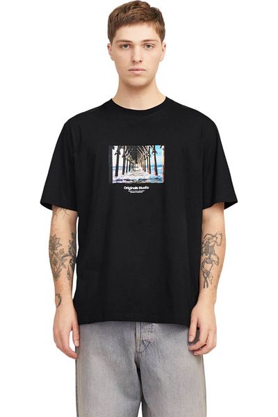 Jack & Jones Tricou JACK & JONES Vesterbro Picture Άνοιξη/Καλοκαίρι 2025 - 12250421-Μαύρο
