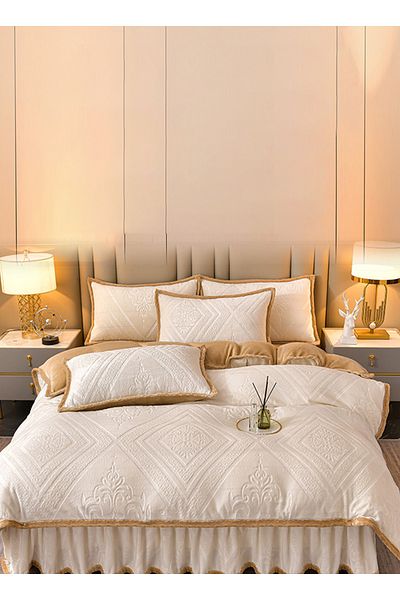 sharpdo Bedding Set 4Pcs,Winter Plush Quilt Cover,Queen Size Quilt Cover 200*230cm